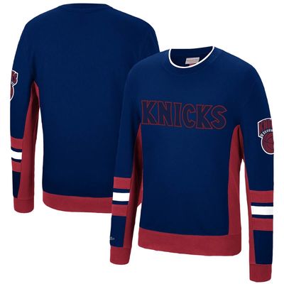 Men's Mitchell & Ness Blue New York Knicks Hardwood Classics Hometown Champs Pullover Sweater