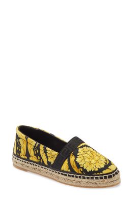 Versace Barocco Print Espadrille in Black/Gold