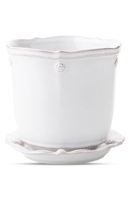 Juliska Berry & Thread Planter with Saucer in Whitewash