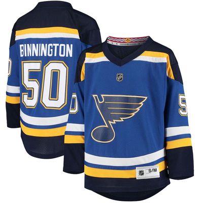 Outerstuff Youth Jordan Binnington Blue St. Louis Blues Home Replica Player Jersey