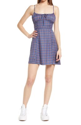 BDG Urban Outfitters Kamaryn Tie Front Minidress in Blue