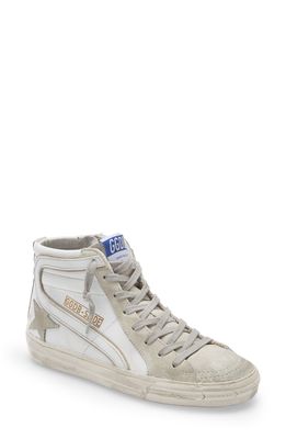 Golden Goose Slide High Top Sneaker in White/Ice
