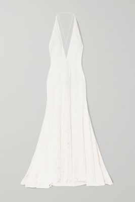 Michael Lo Sordo - Alexandra Silk Guipure Lace Gown - Ivory