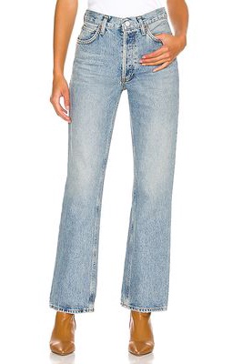 AGOLDE Mid Rise Relaxed Boot in Blue