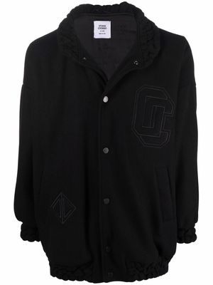 Opening Ceremony embroidered logo felt bomber jacket - Black