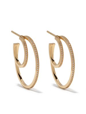 Georg Jensen 18kt yellow gold Halo brilliant cut diamond earhoops