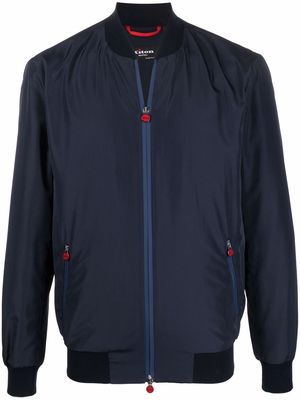 Kiton zip-up bomber jacket - Blue