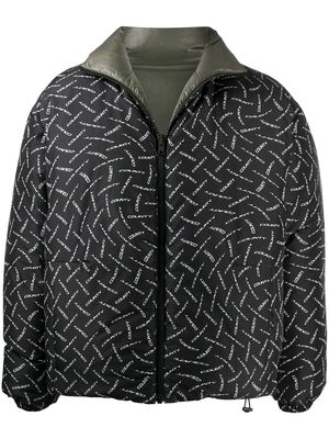 Marcelo Burlon County of Milan County logo print padded jacket - Black
