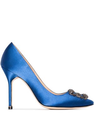 Manolo Blahnik Hangisi 105mm appliqué pumps - Blue