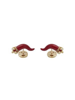 Dolce & Gabbana 18kt yellow gold ruby Good Luck cufflinks