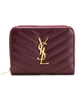 Saint Laurent Monogram quilted wallet - Red
