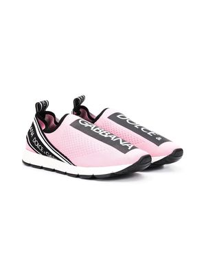 Dolce & Gabbana Kids logo-print slip-on sneakers - Black