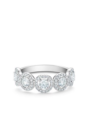 De Beers Jewellers platinum Aura motif half diamond eternity band - Silver