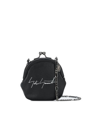 Discord Yohji Yamamoto logo print twist wallet - Black