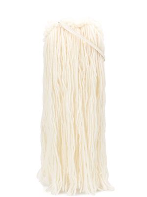 Discord Yohji Yamamoto fringed shoulder bag - White