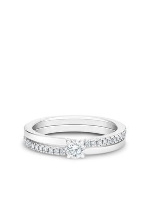 De Beers Jewellers 18kt white gold The Promise small solitaire round brilliant diamond ring - Silver