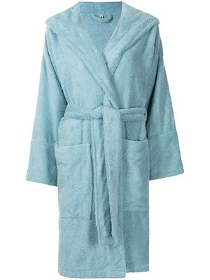 TEKLA Terry hooded bathrobe - Blue