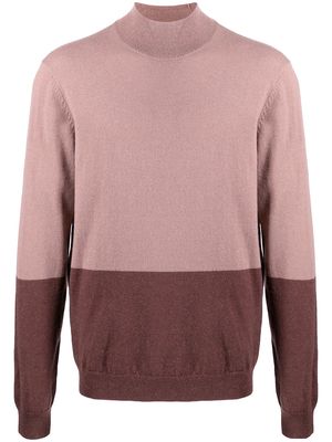 PAIGE two-tone roll-neck jumper - Pink