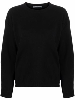 Alberta Ferretti ribbed-detail long-sleeved sweater - Black