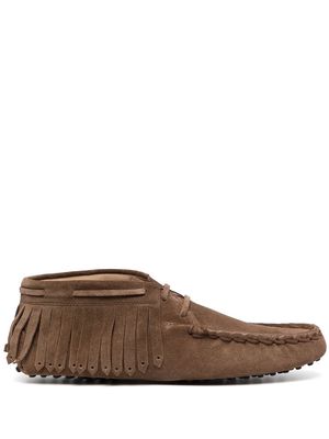 Tod's Gommino fringe-trim desert boots - Brown