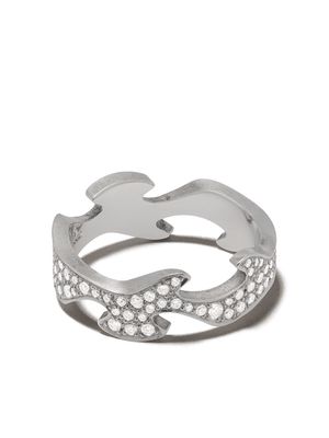 Georg Jensen 18kt white gold Fusion end diamond ring - SILVER COLOR