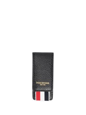 Thom Browne grosgain-loop logo-embossed cardholder - Black