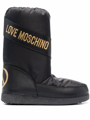 Love Moschino logo-print snow boots - Black