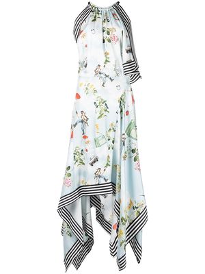 Monse mushroom-print scarf dress - Multicolour