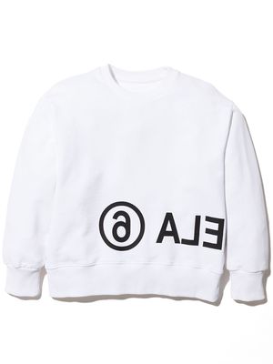 MM6 Maison Margiela Kids oversized logo print sweatshirt - White