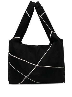 Discord Yohji Yamamoto contrasting-braid detail tote bag - Black
