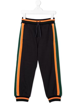 Dolce & Gabbana Kids logo embellished cotton sweatpants - Blue