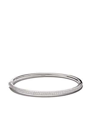 De Beers Jewellers 18kt white gold DB Classic three row micropavé diamond bangle