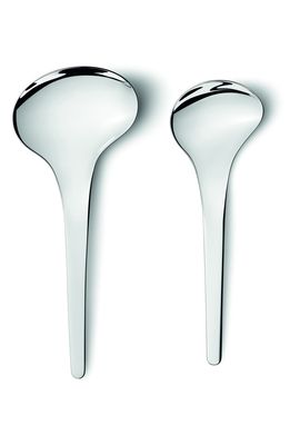 Georg Jensen Bloom 2-Piece Serving Spoon Set in Silver