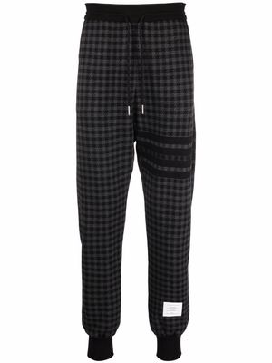Thom Browne houndstooth-check track pants - Black