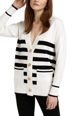 River Island Stripe Cardigan in Cream