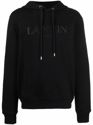 LANVIN logo-embroidered hoodie - Black