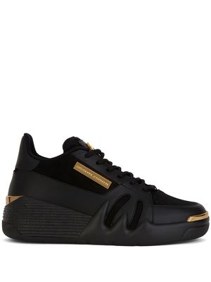 Giuseppe Zanotti tonal panelled perforated sneakers - Black