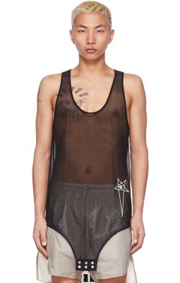 Rick Owens Black Champion Edition Basketball Tank Top