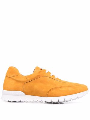 Kiton logo-embroidered suede sneakers - Orange
