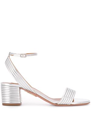Aquazzura Sundance 50mm metallic sandals - Silver