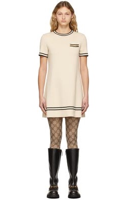 Gucci Off-White Wool Horsebit Dress