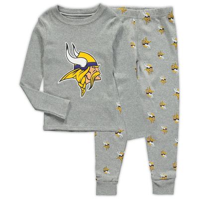 Outerstuff Toddler Heathered Gray Minnesota Vikings Sleep Set in Heather Gray