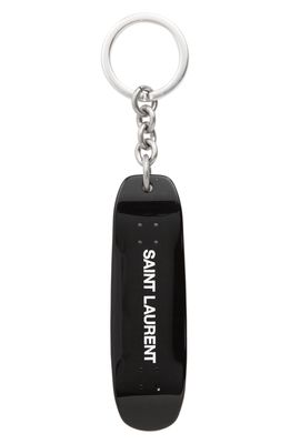 Saint Laurent Skateboard Key Ring in Black/White