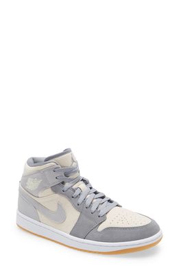Air Jordan 1 Mid SE Basketball Shoe in Coconut Milk/Particle Grey