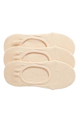 Nordstrom 3-Pack No Show Socks in Tan Croissant