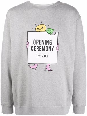 Opening Ceremony lightbulb box-logo print hoodie - Grey