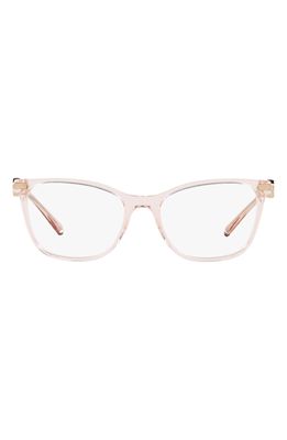 BVLGARI 54mm Cat Eye Optical Frames in Transparent Pink/Demo Lens