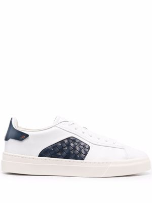 Santoni panelled low-top sneakers - White
