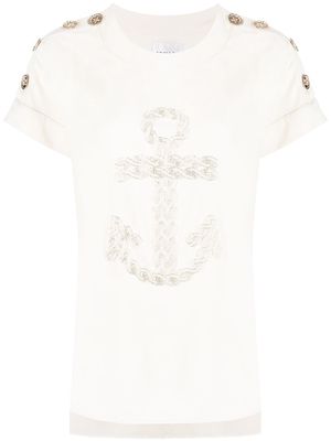 Edward Achour Paris button shoulder t-shirt - White