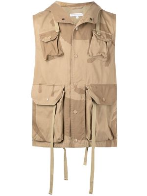 Engineered Garments Field animal-print gilet - Brown